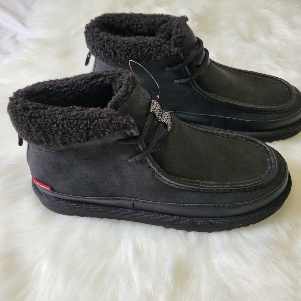 Stacy Adams Black Fur-Lined Boots - Picture 3 of 11